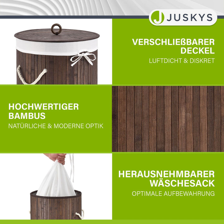 Bambus Wäschekorb Curly-Round