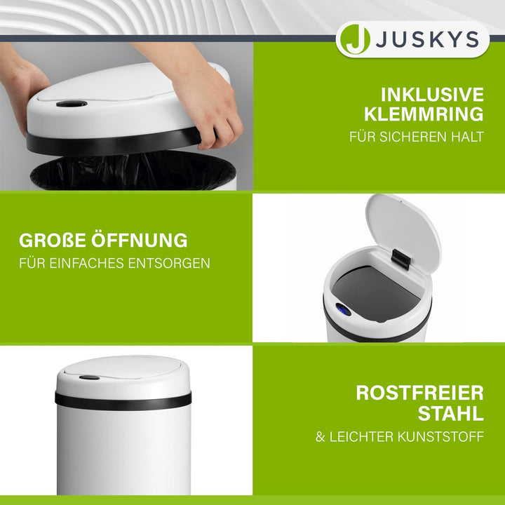 Runder Mülleimer mit Sensor