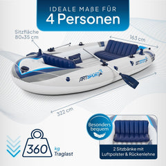 Schlauchboot Paddelboot mit zwei Sitzbänken - 3,22 m
