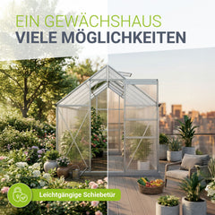 Aluminium Gewächshaus mit Fundament