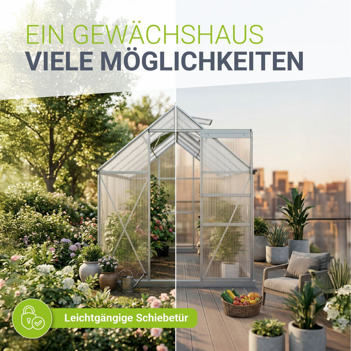 Aluminium Gewächshaus mit Fundament