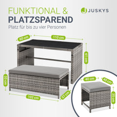 2in1 Polyrattan Gartenmöbel Jamaika