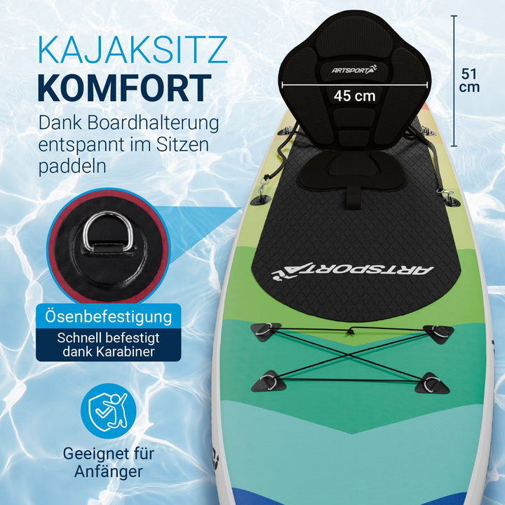 Stand Up Paddling Board mit Kajaksitz
