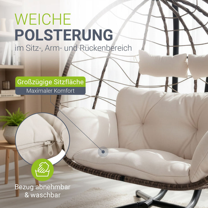 Polyrattan Doppelhängesessel Aria