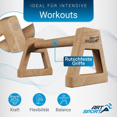 Liegestützgriffe aus Holz