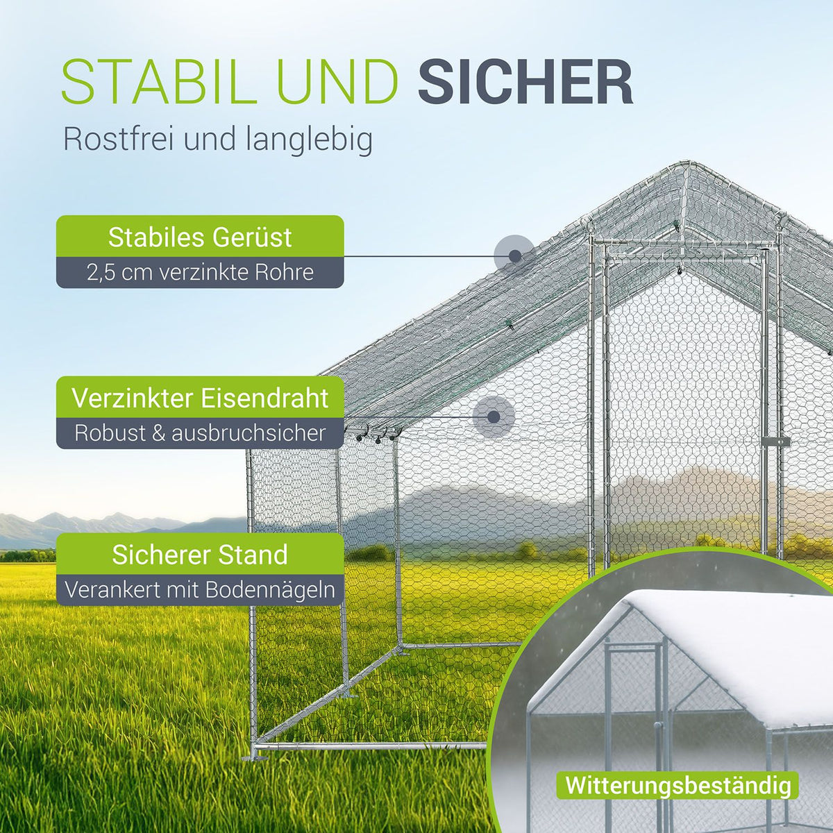 Freilaufgehege HLS25T für Hühner