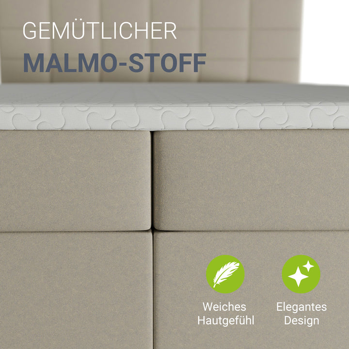 Boxspringbett Seattle - Malmo-Stoff