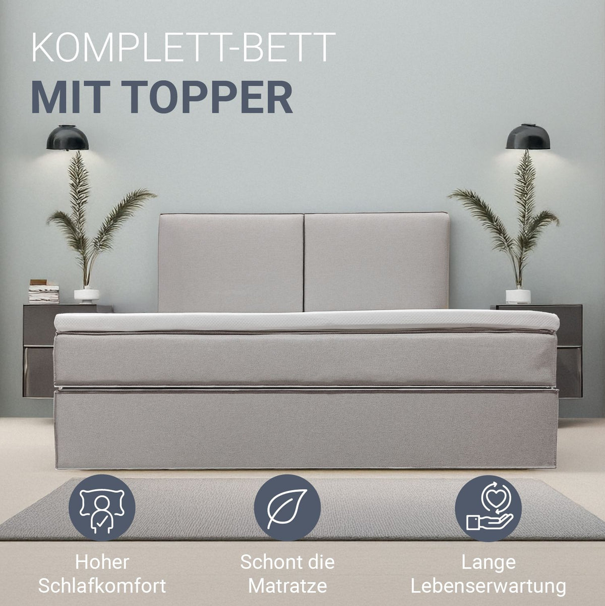 Boxspringbett Detroit - Chenille-Stoff
