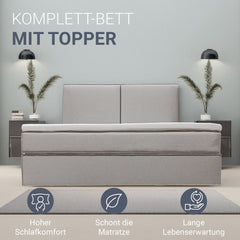 Boxspringbett Detroit - Chenille-Stoff