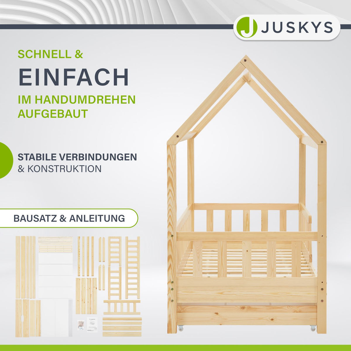 Kinderbett Marli 90 x 200 cm mit Bettkasten