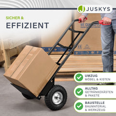 Sackkarre Basic in schwarz mit roten Griffen klappbar