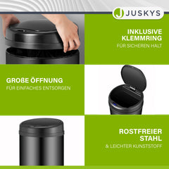 Runder Mülleimer mit Sensor
