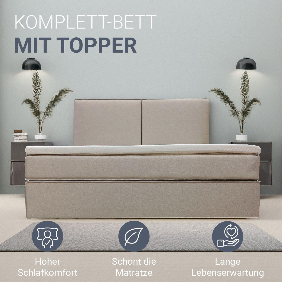 Boxspringbett Detroit - Chenille-Stoff