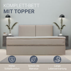 Boxspringbett Detroit - Chenille-Stoff