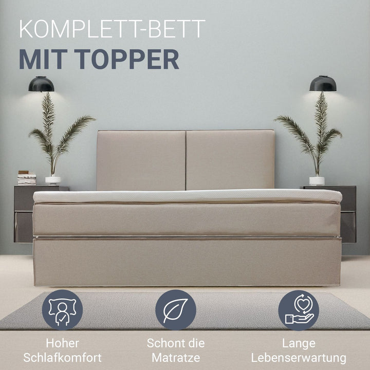 Boxspringbett Detroit - Chenille-Stoff