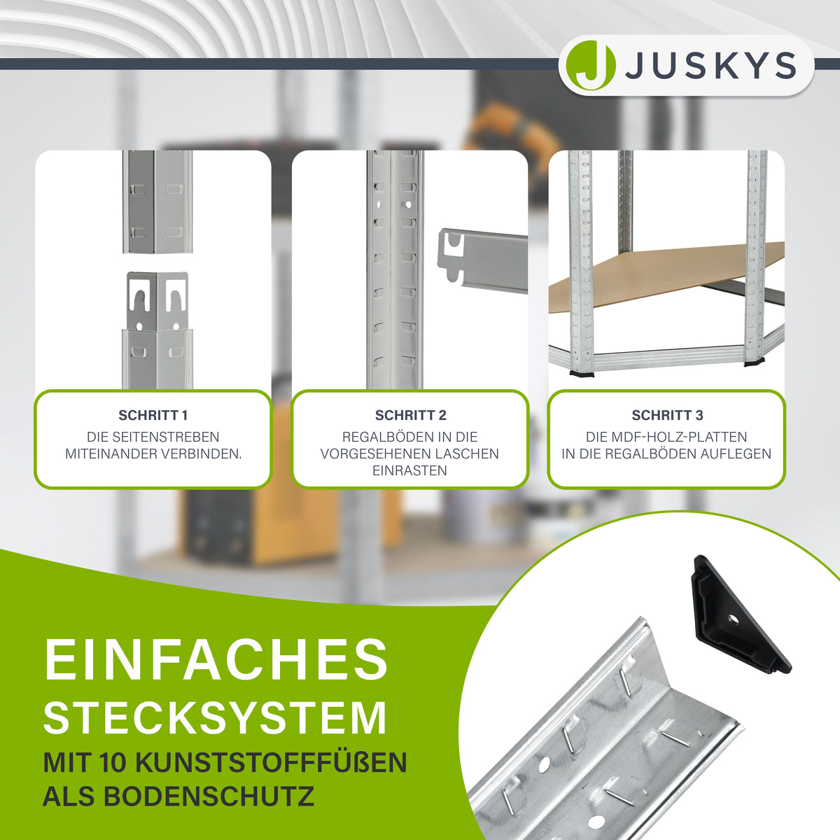 Eckregal Corner Easy 160 x 75 x 40-75 cm