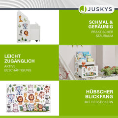 Kinder Bücherregal mit 3 Fächern und herausziehbarer Spielzeugkiste