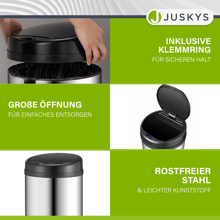 Runder Mülleimer mit Sensor