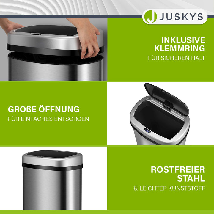 Rechteckiger Mülleimer mit Sensor
