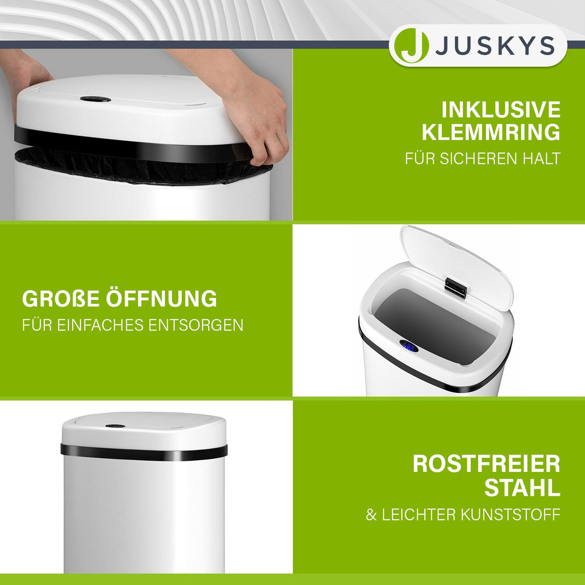 Rechteckiger Mülleimer mit Sensor