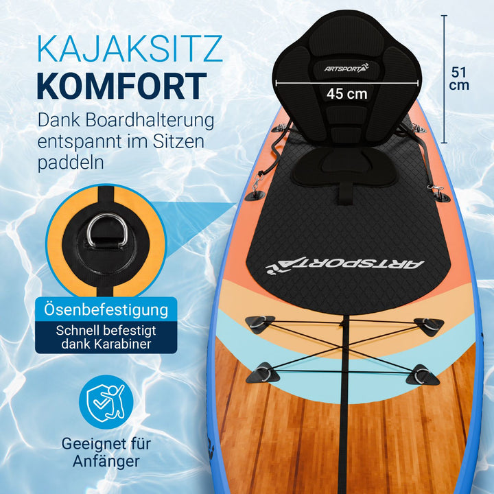 Stand Up Paddling Board mit Kajaksitz