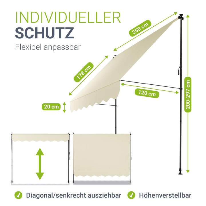 Klemmmarkise Kapstadt mit Handkurbel