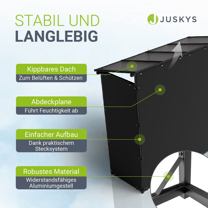 Kaminholzregal außen mit Dach