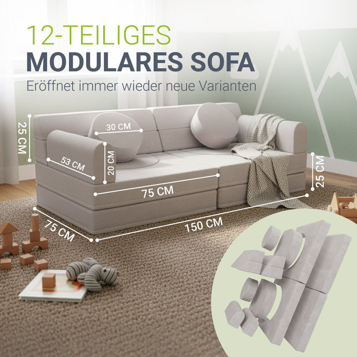 Kindersofa Kayo mit Cord Bezug & Kissen