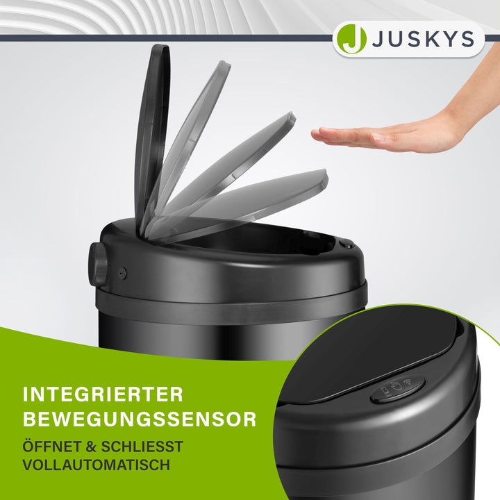 Runder Mülleimer mit Sensor