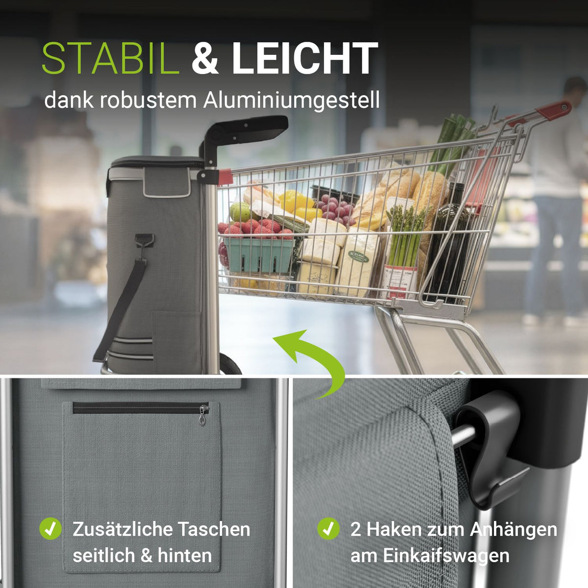 3in1 Einkaufstrolley - 56 L Kapazität