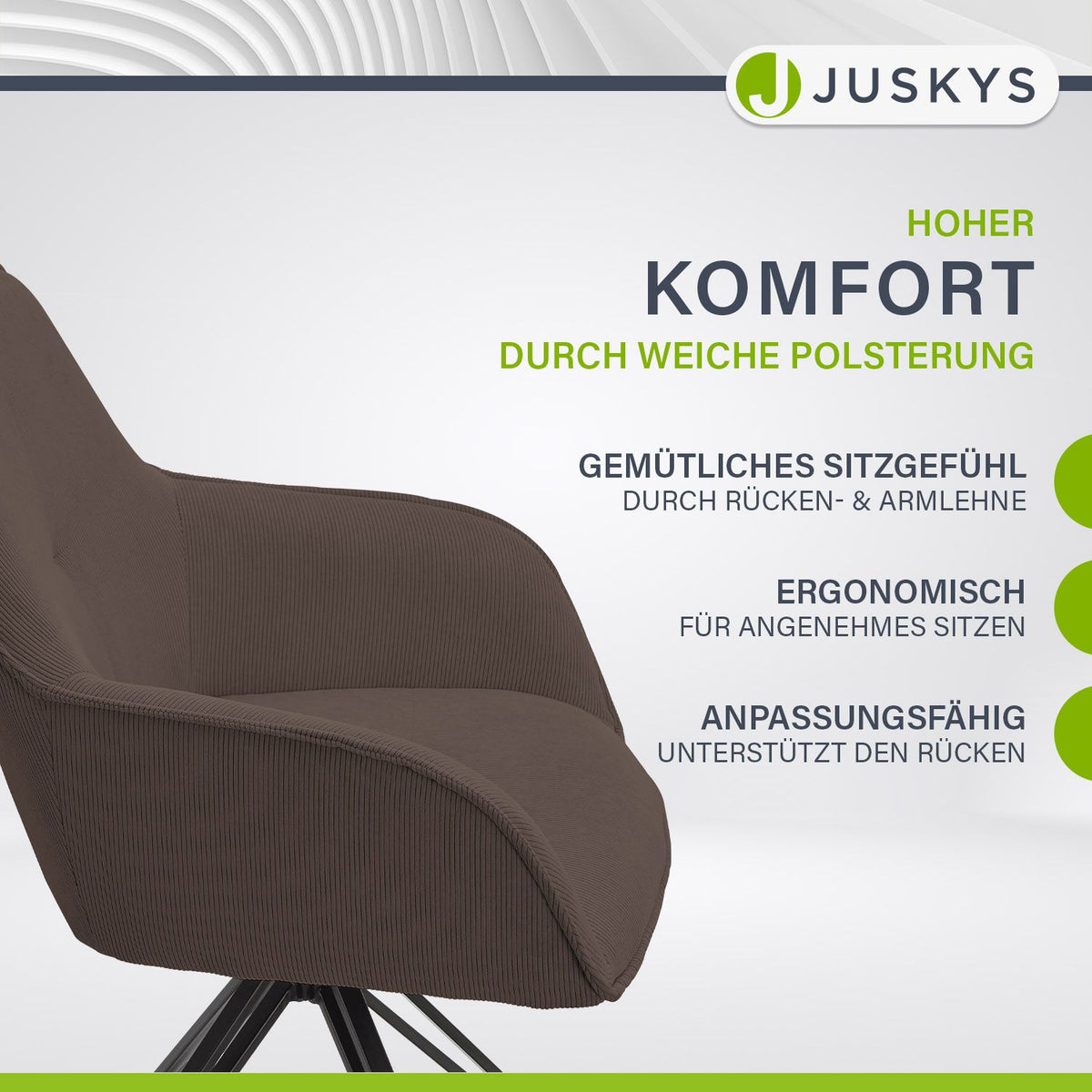 Drehstuhl Clyde mit Cord