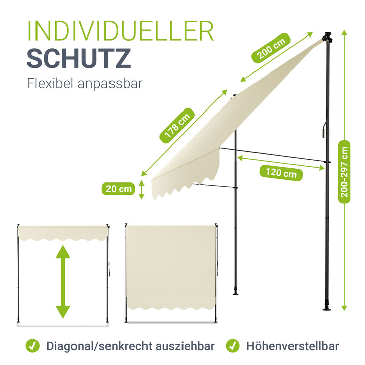 Klemmmarkise Kapstadt mit Handkurbel
