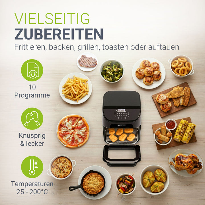 Heißluftfritteuse 12L mit 10 Programmen