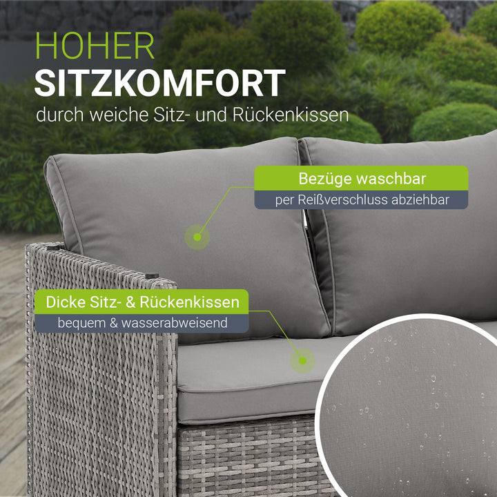 2in1 Polyrattan Gartenmöbel Jamaika