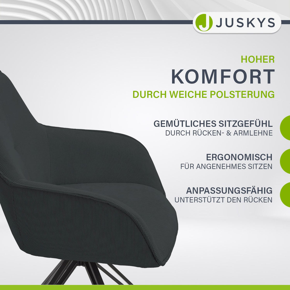 Drehstuhl Clyde mit Cord