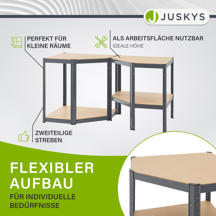 Eckregal Corner Easy 160 x 75 x 40-75 cm