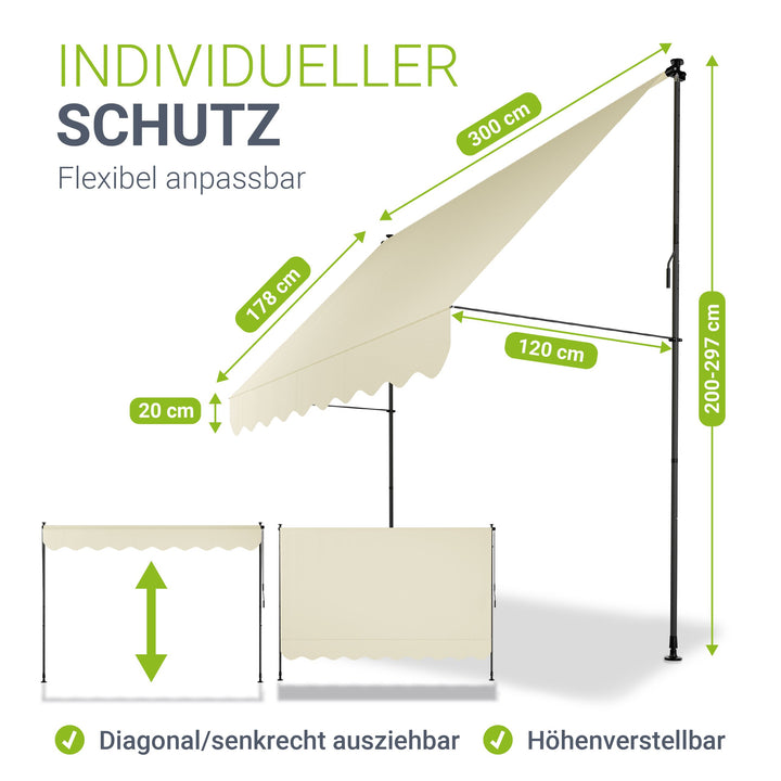 Klemmmarkise Kapstadt mit Handkurbel