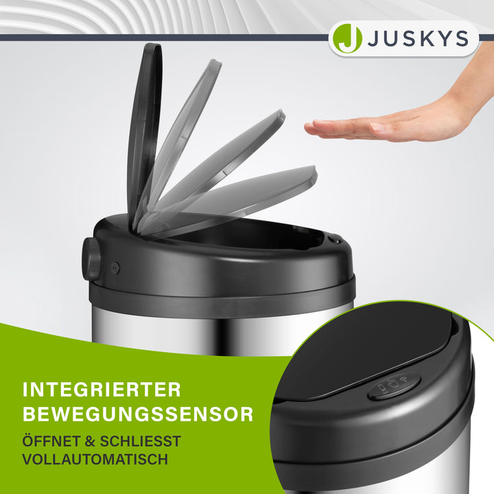 Runder Mülleimer mit Sensor