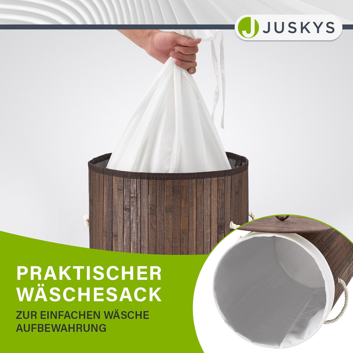Bambus Wäschekorb Curly-Round