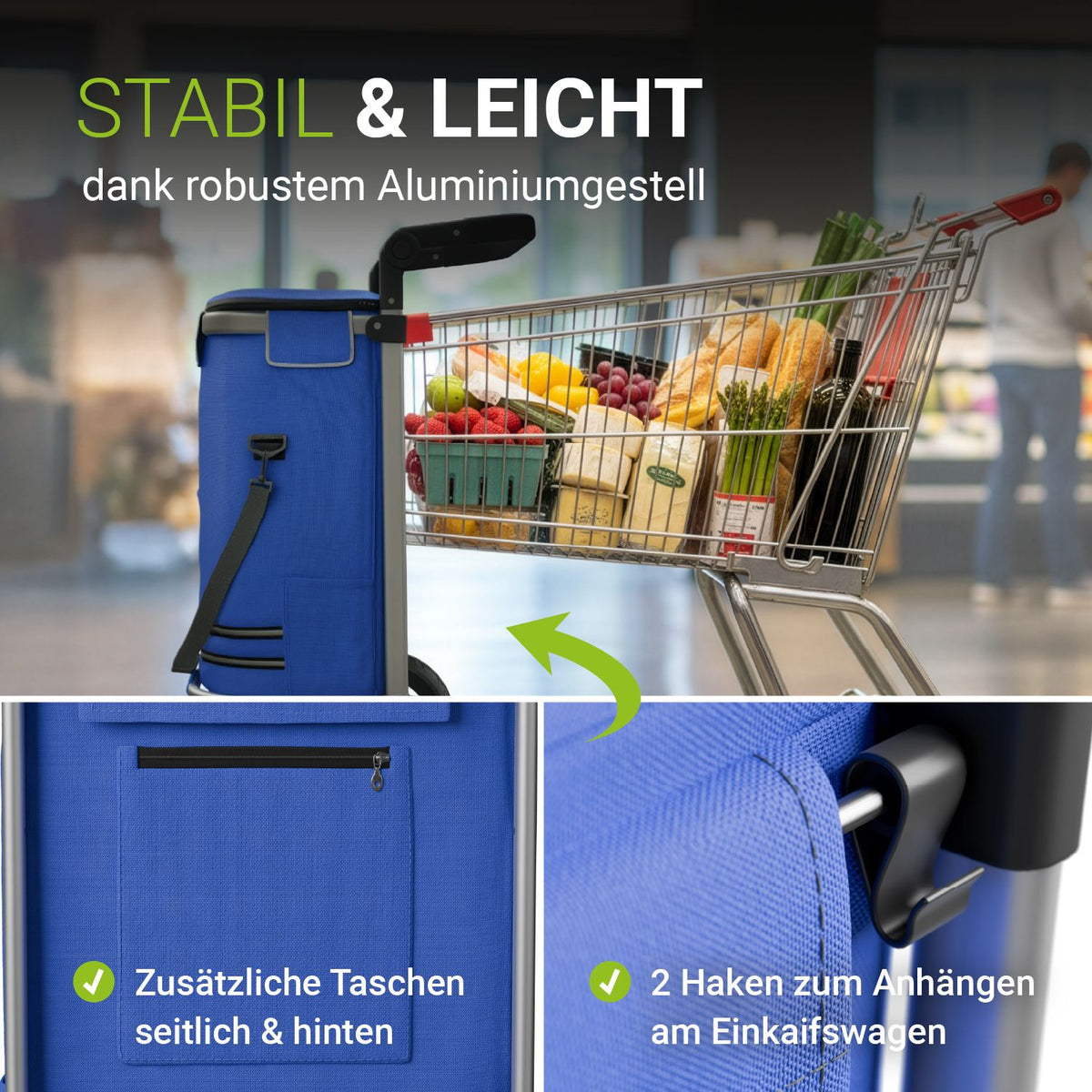 3in1 Einkaufstrolley - 56 L Kapazität