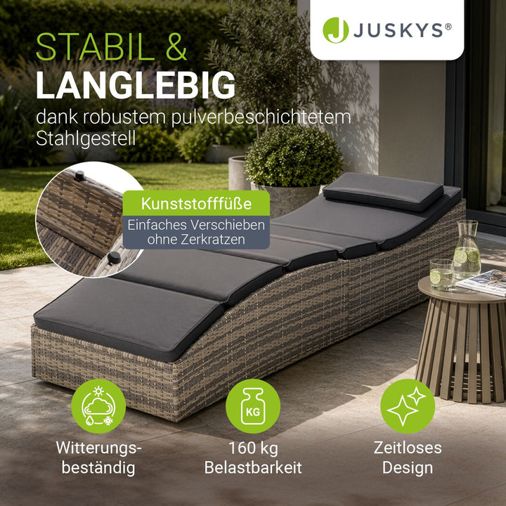Faltbare Polyrattan Sonnenliege Lamia