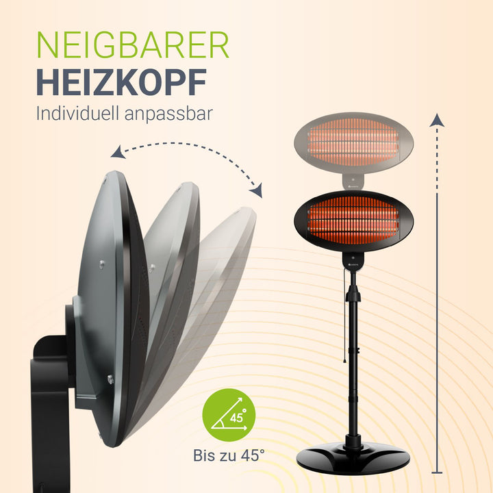 Infrarotstrahler 2000W Schwarz außen