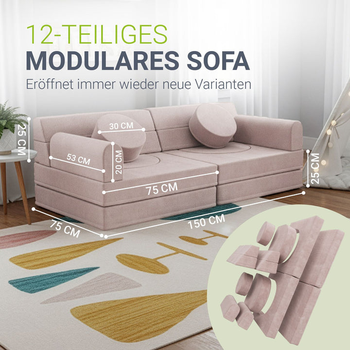 Kindersofa Kayo mit Cord Bezug & Kissen