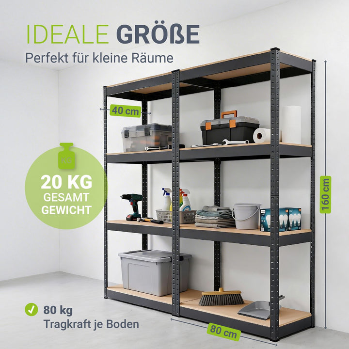 Lagerregal Easy 2er Set 160 x 80 x 40 cm