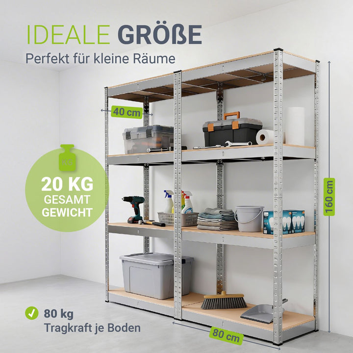 Lagerregal Easy 2er Set 160 x 80 x 40 cm