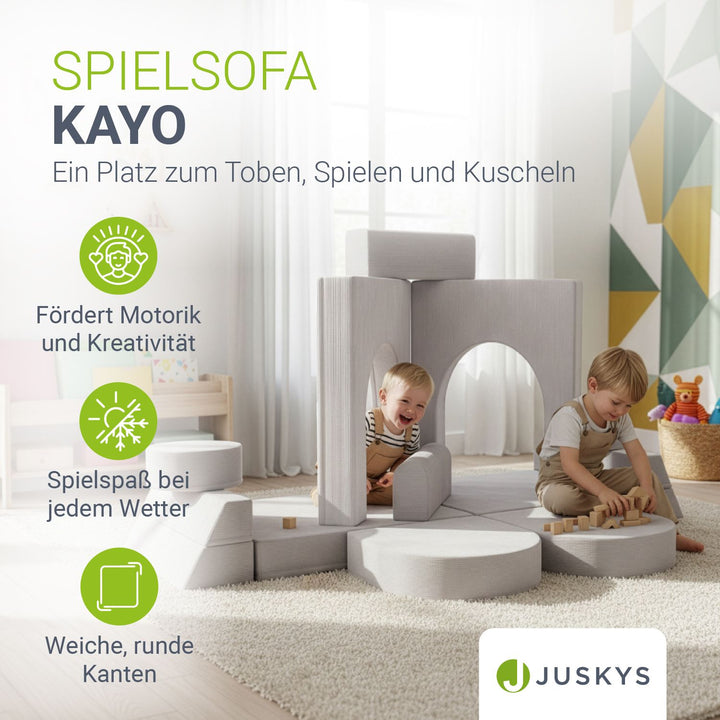 Kindersofa Kayo mit Cord Bezug & Kissen