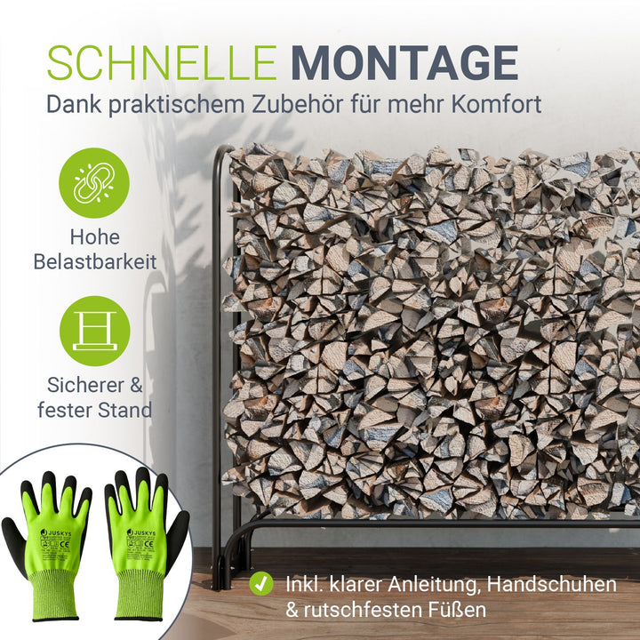 Kaminholzregal außen mit Abdeckung