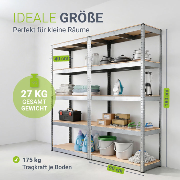 Lagerregal Basic 2er bis 8er Set 180 x 90 x 40 cm