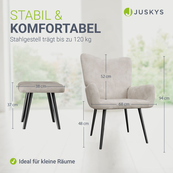 Ohrensessel mit optionalem Hocker Odense