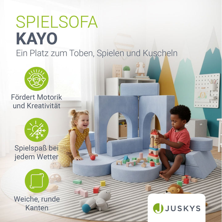 Kindersofa Kayo mit Cord Bezug & Kissen